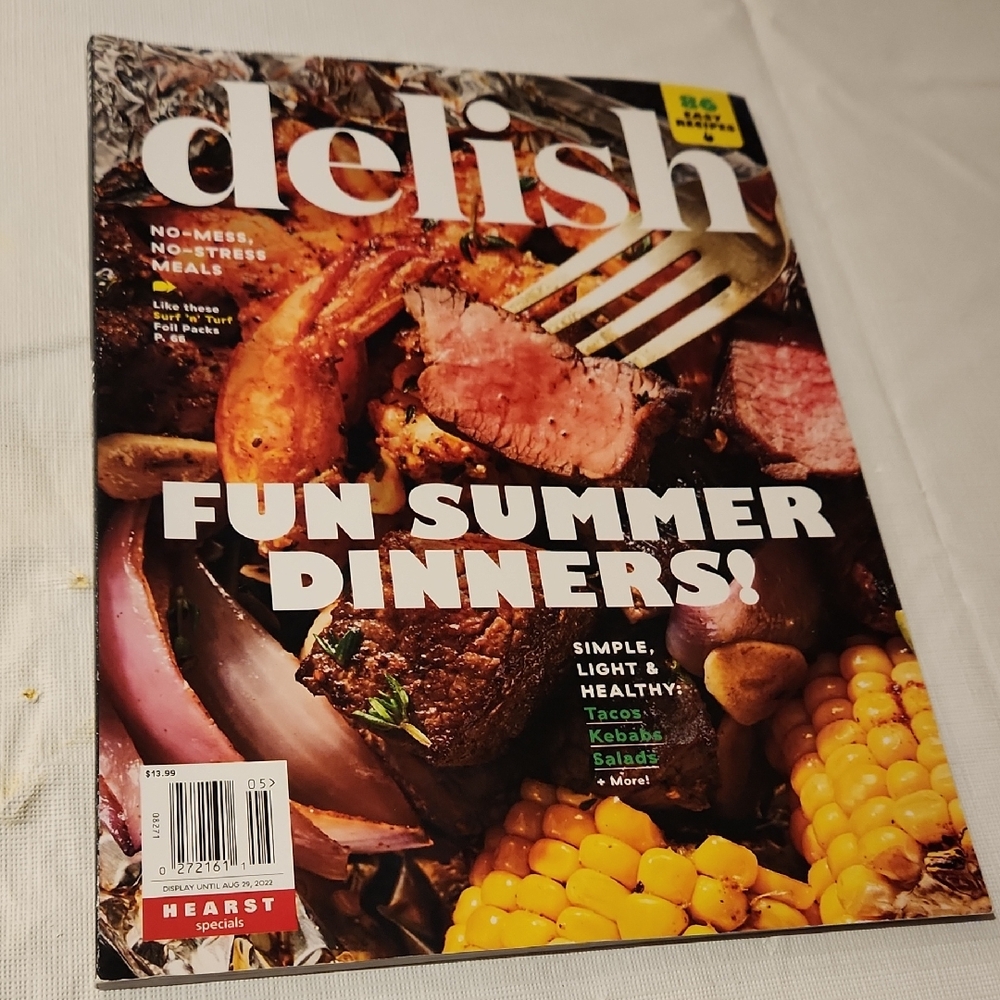4/$15 Delish Fun Summer Dinners Magazine 8/22